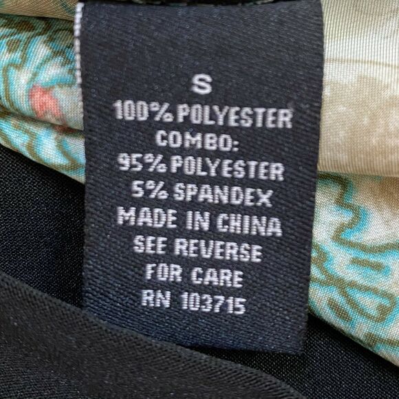 Zac & Rachel Blue Black Batwing style top size S - Picture 3 of 6